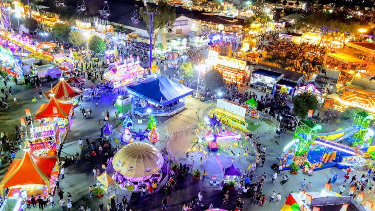 high-angle photography of fairgrounds